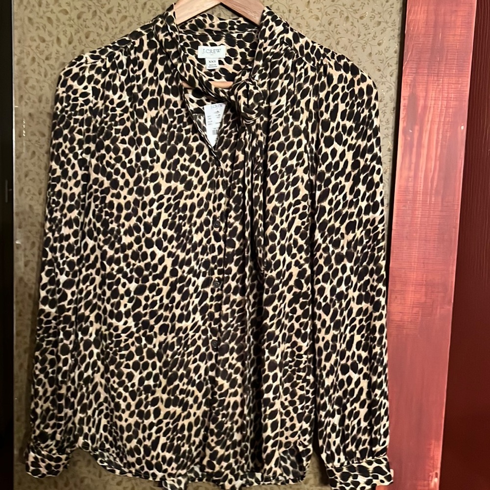 jcrew tie neck top NWT